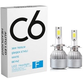 Resim C6 Led Zenon H7 Led Xenon 36W 7600Lm 6500K Far Ampülü Led Işık Ga 