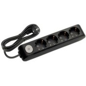 Resim VİKO Viko Multi-Let 5 Metre Dörtlü Anahtarlı Priz Topraklı Çocuk Korumalı Klemensli Grup Priz Siyah 90 13 