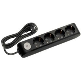 Resim VİKO Viko Multi-Let 5 Metre Dörtlü Anahtarlı Priz Topraklı Çocuk Korumalı Klemensli Grup Priz Siyah 90 13 