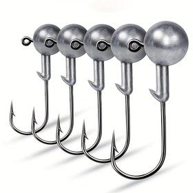 Resim 3/10 adet Premium Crank Jig Başkanı Balıkçılık için Kanca - Sert Yem Yumuşak Solucan Balıkçılık Kanca Çeşitli Ağırlıklarda (1g-20g) 