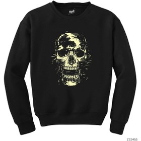 Resim WAKHA Skull Kuru Kafa Çığlık Siyah Sweatshirt 