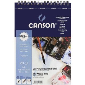 Resim Canson Multi Purpose Art Pad Medium Grain 200gr Çok Amaçlı Resim Defteri 20 Sayfa A5 (14.8x21cm) 