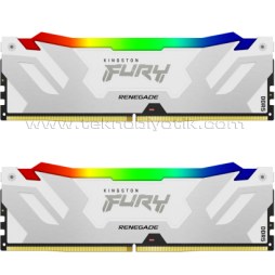 Resim Kingston Fury Renegade RGB 32GB (2x16GB) 6400MHz CL32 Beyaz Ram Bellek (KF564C32RWAK2-32) 