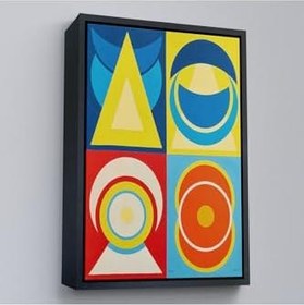 Resim Ahşap Çerçeveli Auguste Herbin - Lune I Tablo Altın 55 X 75, TTÇ.KNV7358FRM 