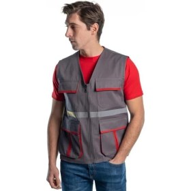 Resim Şensel, Reflektörlü Yelek, Gri-Kırmızı -118E3686- 