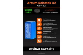 Resim Arzum AR4301 Robotek X2 2600mAh Robot Süpürge Bataryası - Gerçek Kapasite, Maksimum Güvenlik 