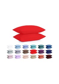 Resim %100 Pamuklu Ranforce Yastık Kılıfı - Kırmızı - 2'li Set 50x70 - Kırmızı 