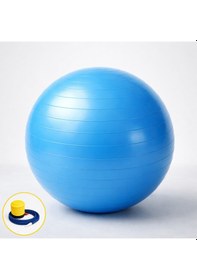 Resim Yeni Nesil Pilates Topu + Pompa Profesyonel Dayanıklı Fitness Yoga Denge Egzersiz Plates Topu 85 Cm Mavi 
