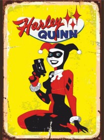 Resim Harley Quinn Retro Ahşap Poster Tablo Dc Comics Çizgi Stil Vintage Dekor 