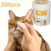 Resim 200 adet Pet Göz Temizleyici - Kedi ve Köpek Göz Temizleyici - Gözyaşı Lekelerini Çıkarın - Dayanıklı Malzeme - Kediler, Köpekler ve Diğer Evcil Hayvanlar için Zarif Temizleme - Dokuma Olmayan Kumaş - Esansiyel Evcil Hayvan Bakımı - Yumuşak Temizleme Temizleyici 