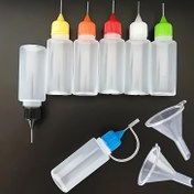 Resim 8 Adet Hassas Uçlu Aplikatör Şişeler, 0.34oz İğne Ucu Yapıştırıcı Kapları 6 Rastgele Renk ile, DIY El İşleri, Boyama, Mürekkep, Akrilik Sanat için 2 Mini Huni Dahil - El İşleri Boyama ve Yapıştırıcı Uygulaması için Dayanıklı Plastik Malzeme, El İşleri için Yapıştırıcı 