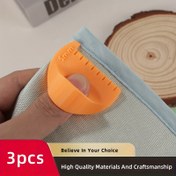 Resim 3 Paket, 3 Renk 3-4-5Mm Dikiş Şablonları Dikiş Şablonu Cetveli DIY Dikiş Patchwork Yardımcı Pratik Aracı Parmak Cetveli 