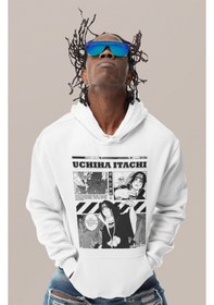 Resim Sevbano Uchiha Itachi Naruto Baskılı Unisex Oversize Anime Karakter Hoodi beyaz 