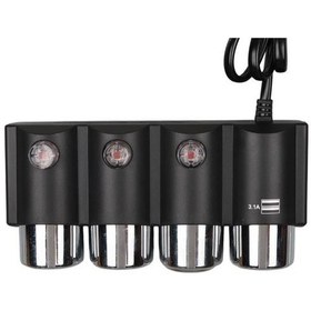 Resim Olesson 1508 12-24v Çift Usb Girişli 120w 80cm Kablolu 3'lü Araç Çakmak Çoklayıcı 