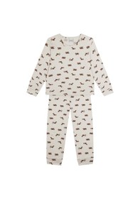 Resim Antebies Organik Bej Erkek Çocuk Pijama Takımı Renkli 