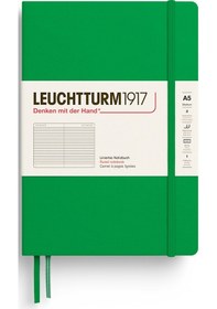 Resim Leuchtturm1917 Not Defteri Orta Boy A5 , Sert Kapak, 251 Numaralandırılmış Sayfa, Çizgili, Bahar Yaprağı Yeşil 