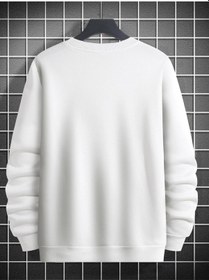 Resim Adrift Unisex Kadın/erkek Beyaz Who Am I Oversize Bisiklet Yaka Pamuklu Sweatshirt Beyaz 