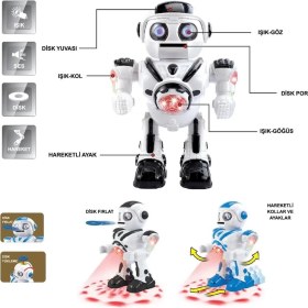 Resim MCM Group DF-6022 Işıklı ve Müzikli Disk Atan Uzaylı Robot 