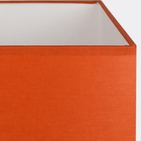 Resim Dikdörtgen Tavan Lambası ve Masa Lambası Abajur Başlığı | Turuncu | 30×18×20 cm 