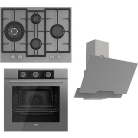 Resim Ferre Flowart Basıc Serisi XE62CPR - ED078 - D065 Ankastre Set Gri 