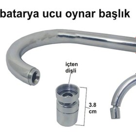 Resim YAPI KALİTE Filtreli Batarya Boru Ucu Oynar Başlıklı Tasarruflu P Krom 