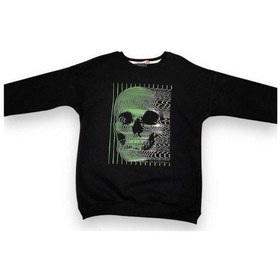 Resim Cantoy Erkek Çocuk Önü Baskılı İçi Şardonlu Sweatshirt-15199 Siyah 
