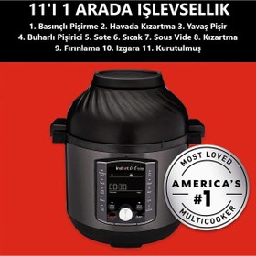 Resim Hepta Collection Instant Pot Pro Crisp ve AirFryer, 11'i 1 Arada Elektrikli Çok Amaçlı Pişirici - Sıcak Hava Fritözü, 