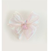 Resim Pink Hologram Bunny Bow Hair Clip / Mini 
