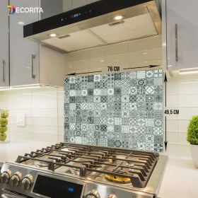 Resim Decorita Karakalem Çizim | Cam Ocak Arkası Koruyucu | 49,5cm x 76cm 