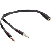 Resim HY-X78 Siyah 3.5mm To Audio + Mic 0.15M Kulaklık Çevirici 