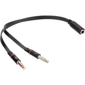 Resim HY-X78 Siyah 3.5mm To Audio + Mic 0.15M Kulaklık Çevirici 