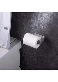 Resim Paslanmaz Çelik Tuvalet Kağıtlığı / Yapışkanlı Sistem / Banyo As 