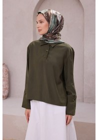 Resim BELLİ Obje Desen İpek Twill Eşarp 4205d01 Yeşil - 50 