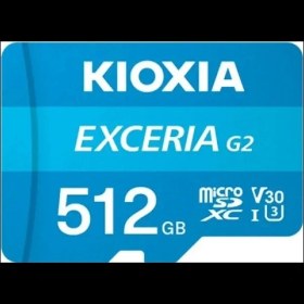 Resim Kıoxıa 512gb Exceriag2, Lmexl512gg2 U1 V30 4k, Cl10, 100mb/s, Microsd Kart Bellek Sd Adaptörlü 