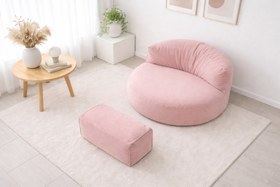 Resim Mila Modell Pembe Puff & Armut Koltuk Relax Koltuk & Ayak Puflu 