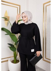 Resim Nevayla Moda Mevsimlik Modal Kumaş Takım - T114 Siyah 