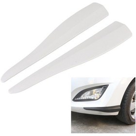 Resim Sones 1 Çift Araba Karbon Fiber Silikon Tampon Şeridi, Stil: Uzun Beyaz 