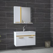 Resim Alfa Banyo Yeni Gold Beyaz 65 cm Mdf Banyo Takımı-lavabolu banyo dolabı 