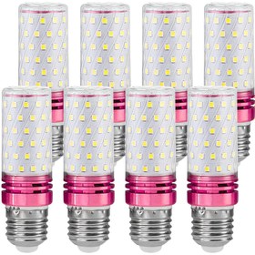 Resim 16W E14/E27 LED Mısır Işığı, 6500K Gündüz Işığı Renk, 2000 Lümen, Vida Tipi Ampul, 160W İnci Işıklı Eşdeğer, Karartılmayan, 8'li Paket 