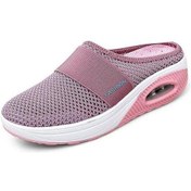 Resim Pembe Örgü Nefes Kadın Kama Terlik Premium Terlik Vintage Kaymaz Rahat Kadın Platformu Retro Ayakkabı Artı Boyutu Ortopedik Diyabetik Sandalet Pembe 