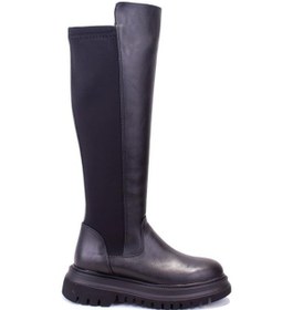 Resim Monarosa 1043 Kadın Günlük Streçli Düz Topuk Çizme Siyah 