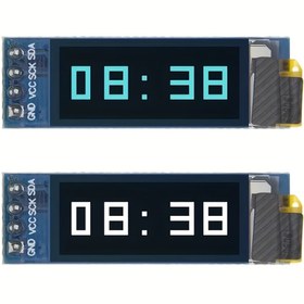 Resim AOICRIE 2.31 cm SSD1306 OLED Ekran Modülü - Beyaz Kendi kendine aydınlatmalı 128x32 piksel, Arduino / Raspberry Pi / ESP32 ile uyumlu I2C / IIC, Hızlı Bağlantı Terminalleri ve Gömme Montajı, DIY Elektronik Projeleri için Pil Gerektirmez, Hobici Elektroniği | Mavi Arka Aydınlatmalı Ekran | Esnek montaj 