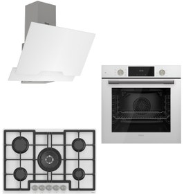 Resim Ferre Flowart 75 Serisi Beyaz Ankastre Set ( D064 - Ed036 - Qms63cb ) 75 Cm Ocak 