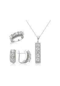 Resim Gümüş 5 Taş Kadın Set (77924081) 