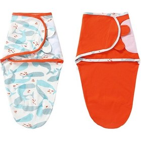 Resim Xindoker 2 Adet Nefes Alabilen Pamuklu Bebek Kundağı - 3-6 Aylık Bebekler İçin Yumuşak Ve Cilt Dostu Turuncu 