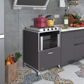 Resim Kenzlife ocak dolabı ayşe gri 85*60*57 mutfak modül mini fırın mikrodalga banyo ofis modül 