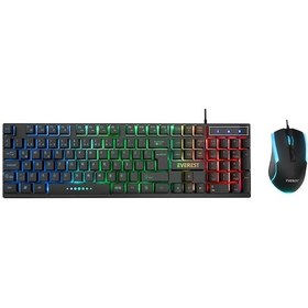 Resim Siyah Gökkuşağı Işıklı Usb Kablolu Oyuncu Klavye - Mouse Set 5365 Diğer 