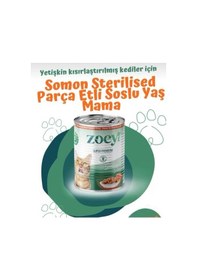 Resim Zoey Somon Sterilised Kısırlaştırılmış Yetişkin Kedi Konserve Maması 12 x 400 G 