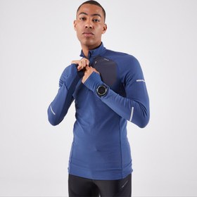 Resim Erkek Uzun Kollu Tişört - Koşu - Mavi - Kiprun Run 900 Warm 