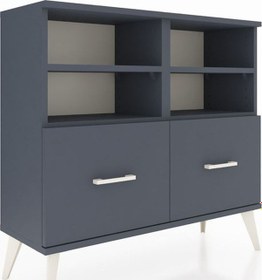 Resim Arges Şifonyer 4 Raflı 2 Çekmeceli 88x30x80 Antrasit-antrasit Antrasit 